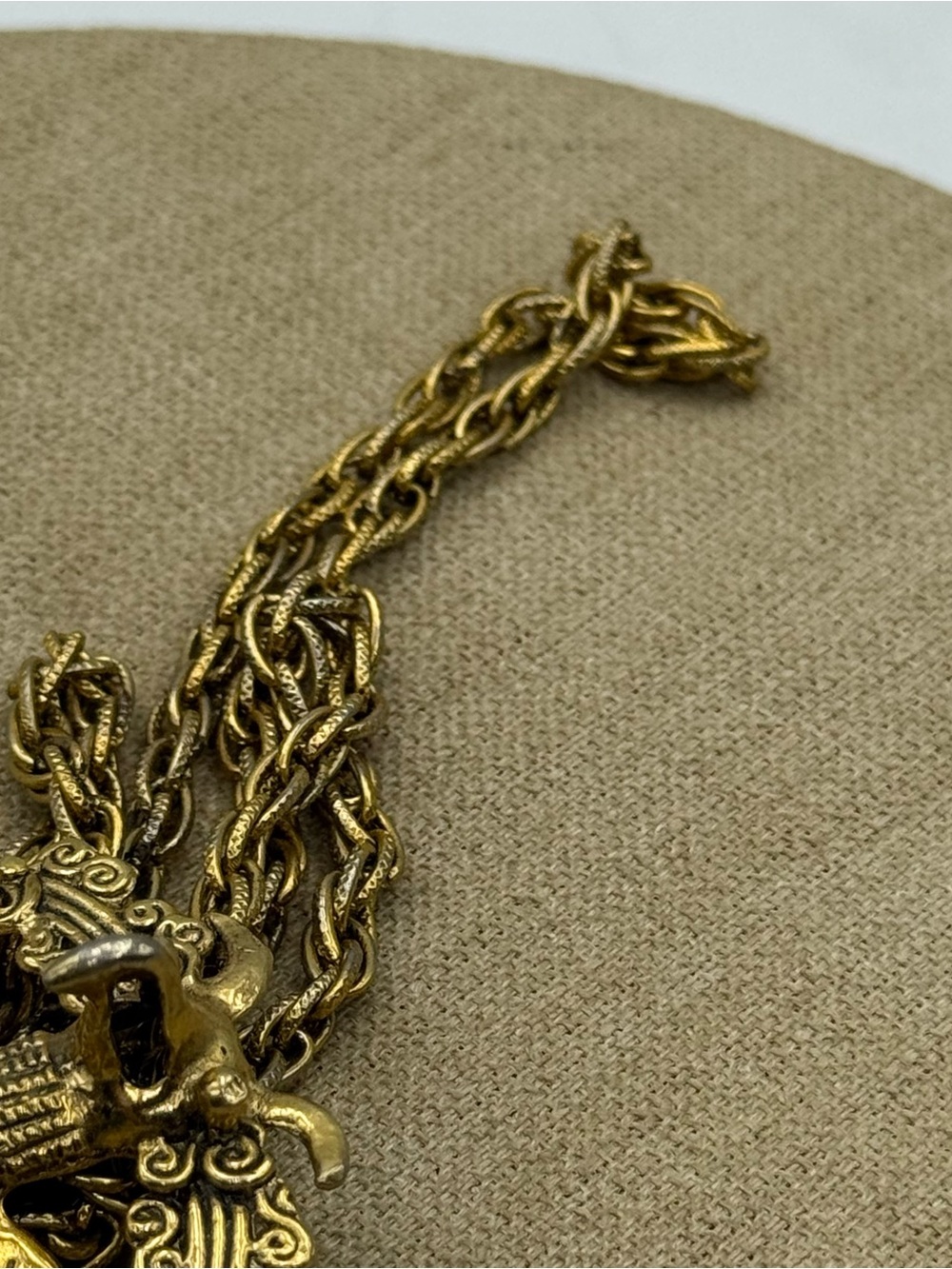 Gold-Tone Ornate Statement Pendant Necklace - Women Jewelry - Picture 4 of 5